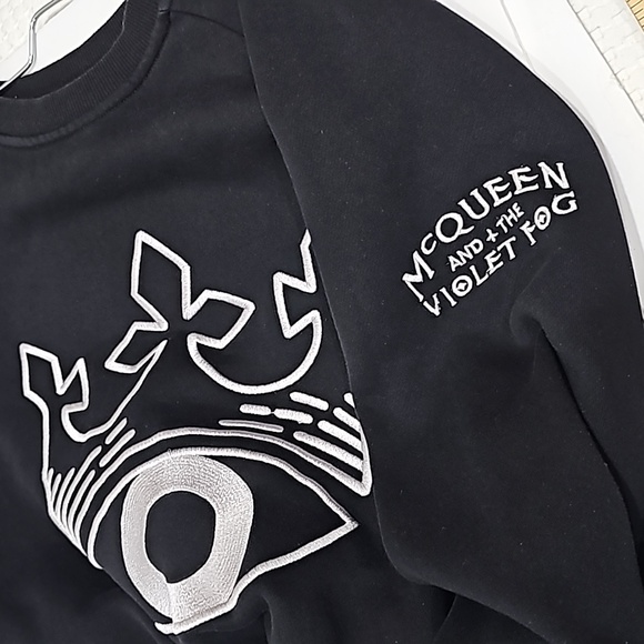 Mcqueen And The Violet Fog Sweatshirt Black Embroidered Wiz Khalifa Size XL - Picture 5 of 9